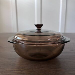 Pyrex Glass Amber 023 Round 1.5 L Casserole Baking Dish With 623-C lid‎
